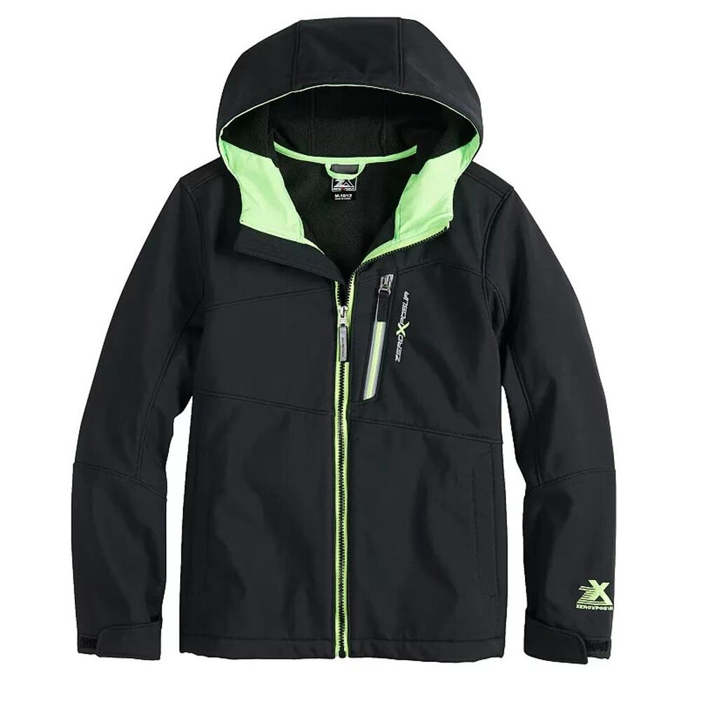 ZeroXposur Boys Warrior Jacket (Size Small/8) Black/Yellow, Long Sleeve Coat